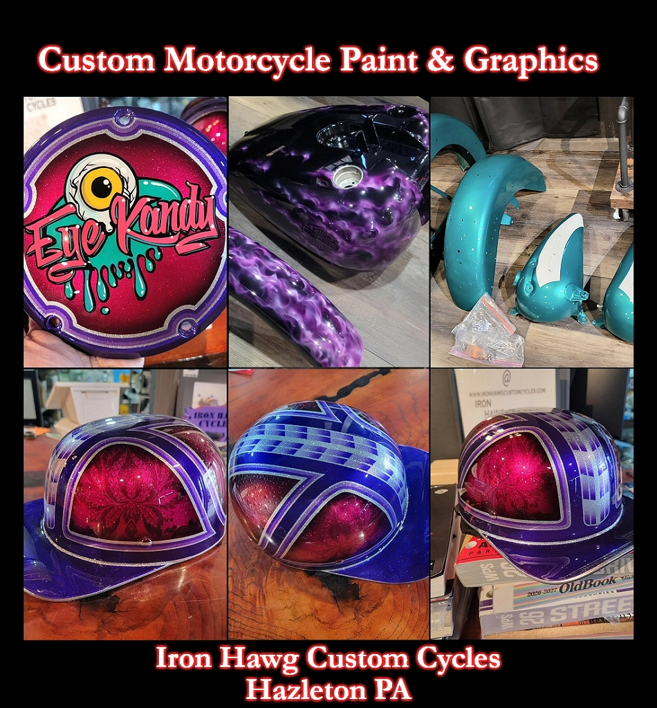 Custom Motorcycle Paint and Graphics Iron Hawg Custom Cycles Hazleton PA