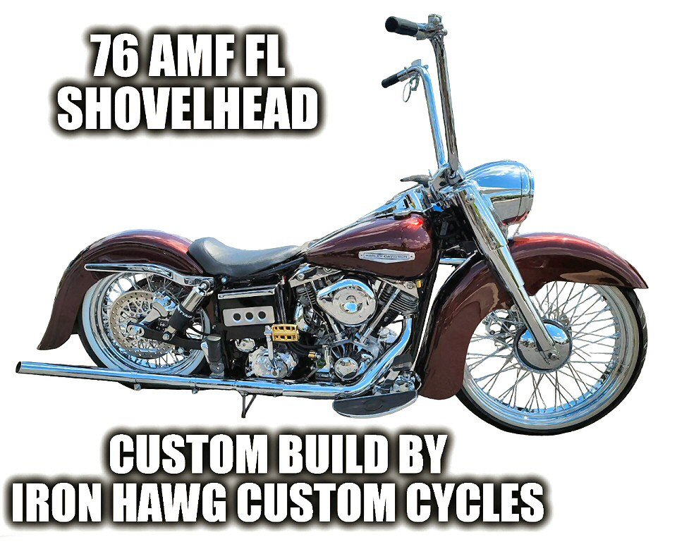 76 AMF FL Shovelhead Custom Motorcycle Build By Iron Hawg Custom Cycles