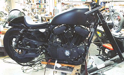 Cafe Racer Harley Build Final Assembly, Harley Motocycle Builders Iron Hawg Custom Cycles Pennsylvania