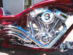 Martin Brothers Skirt Liftas Pipes, S&S Super Carb,  124 S&S Engine Show Polished, RSD 6 Speed Show Polished and Chromed